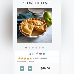 Pampered Chef Stone Pie Pan